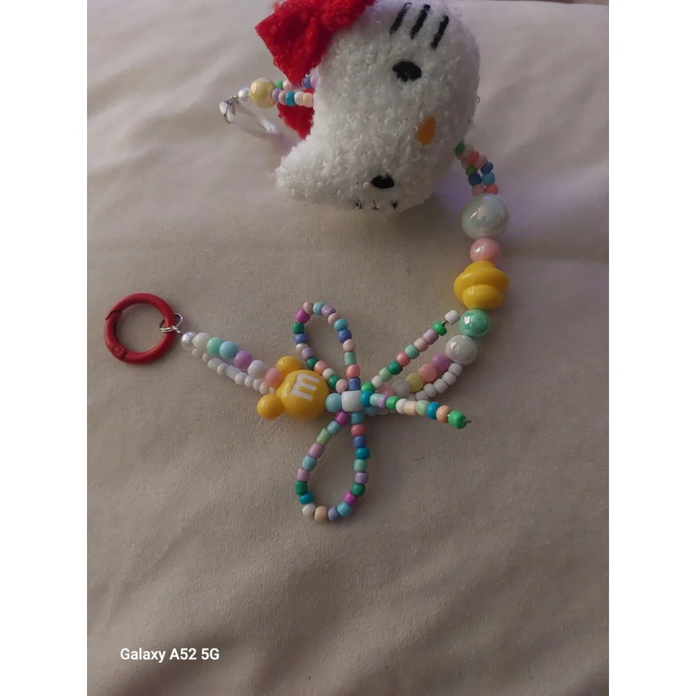 Double head Hello Kitty Keychain or Handbag chain with M&M chain